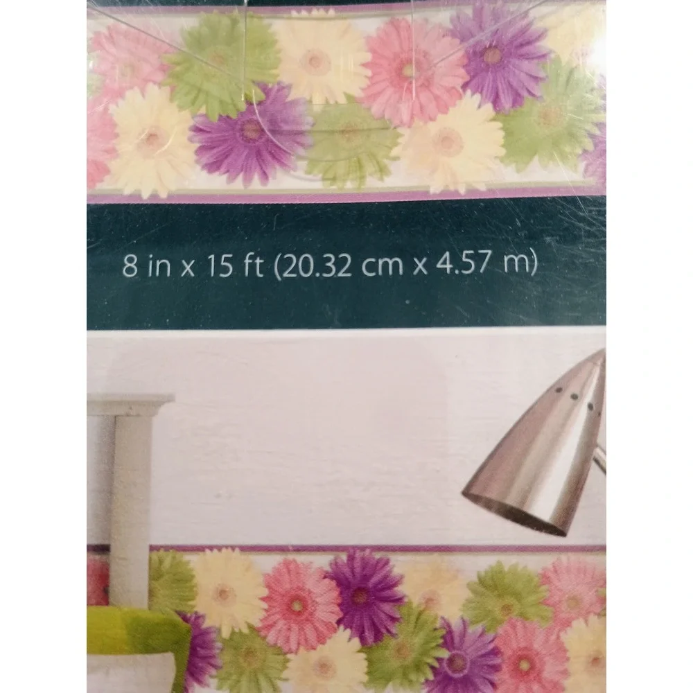 Brewster Home Floral Gerbera Daisy Wall Border Pink Yellow‎ Green BVB83241B 2 pk